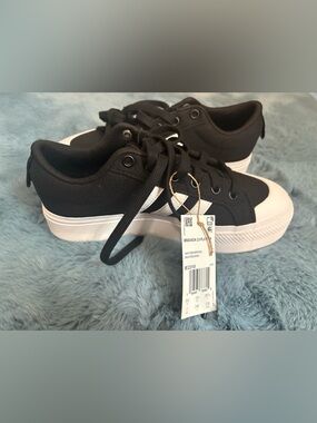 adidas Black and White Platform Sneakers